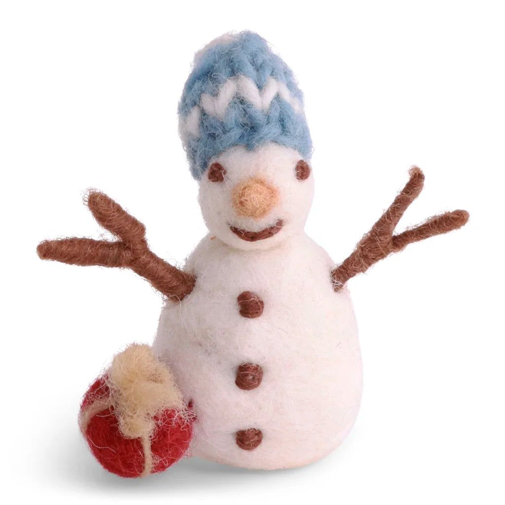 Filz Schneemann mit Geschenk