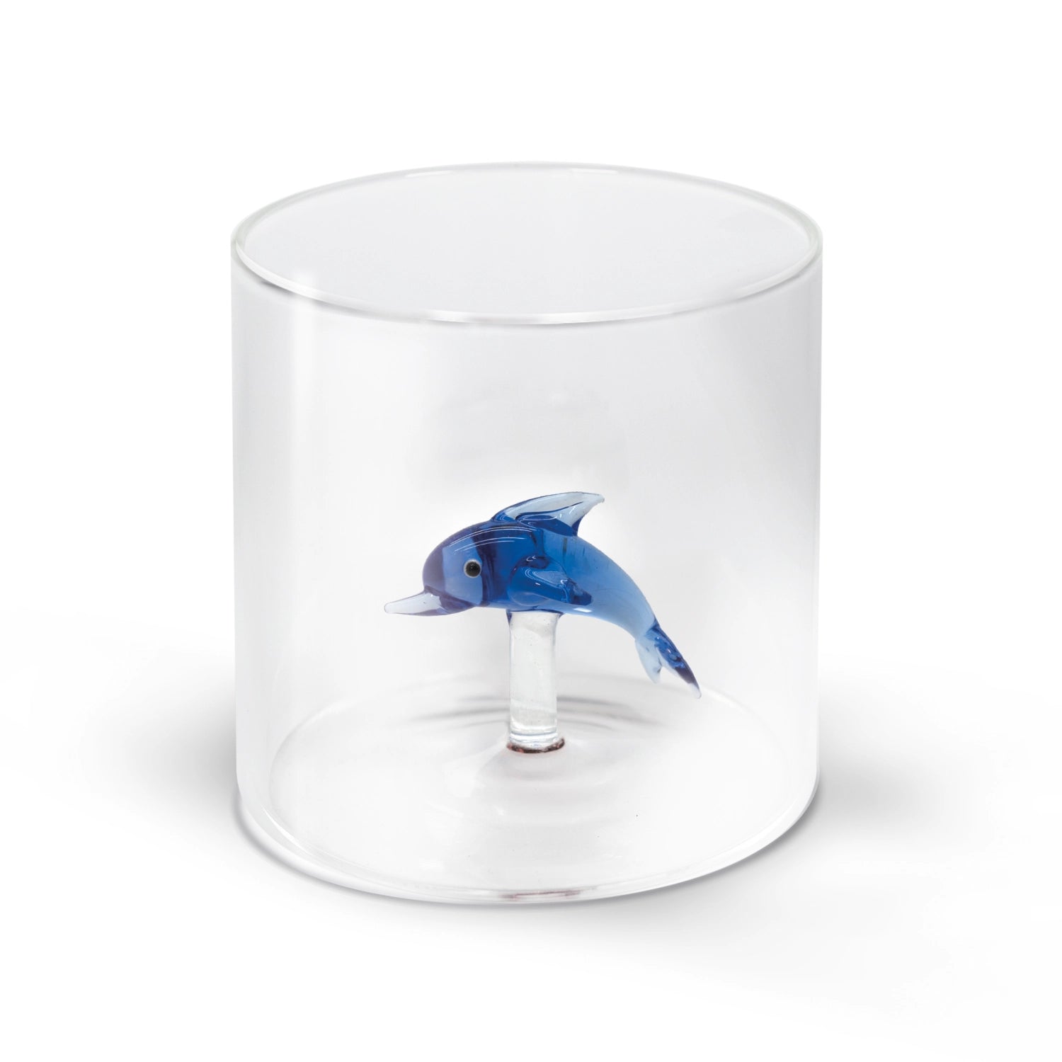 Glas mit Delfin