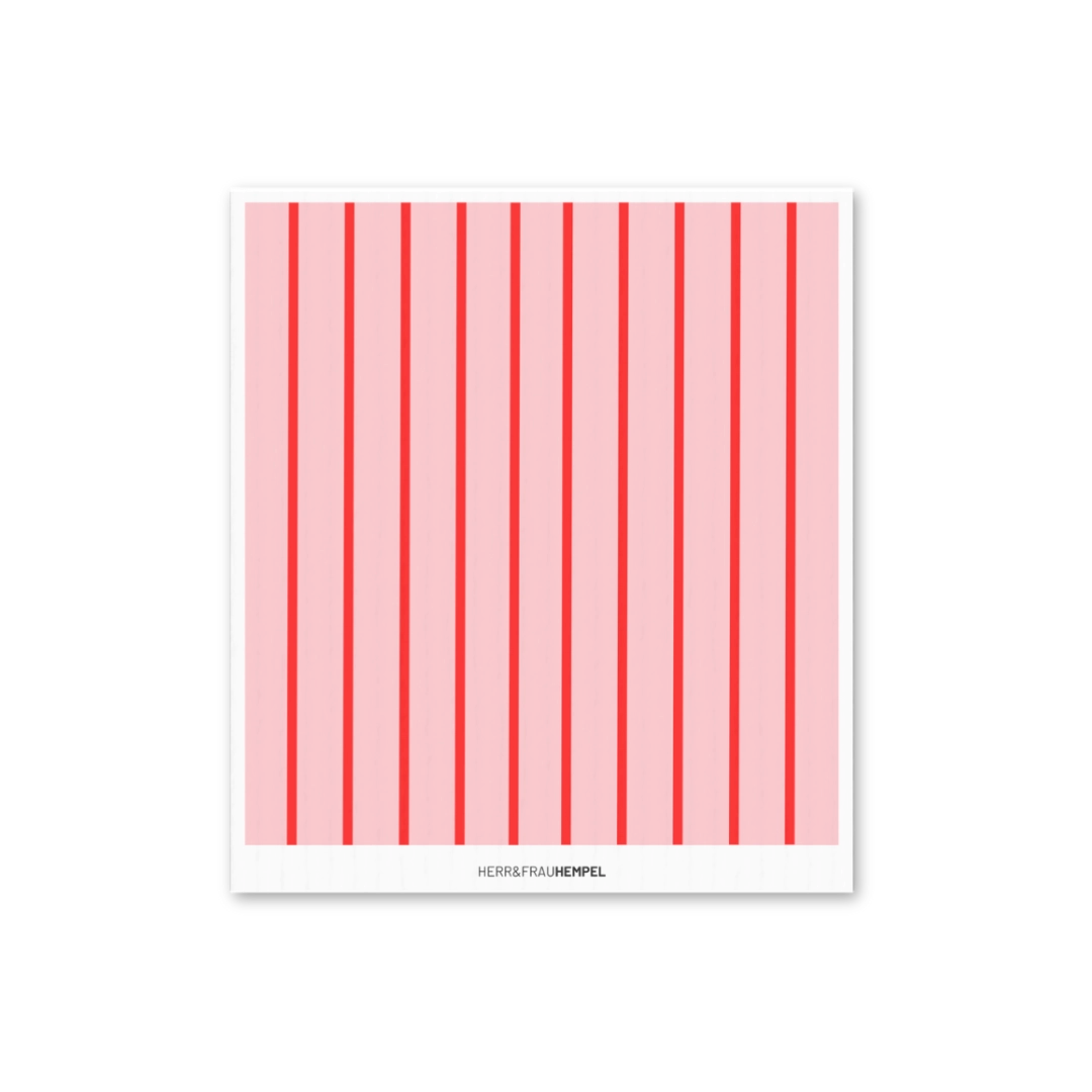 Schwammtuch Streifen rot/rosa