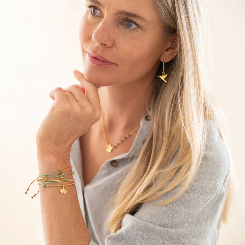 Armband Botanic Citrin grün