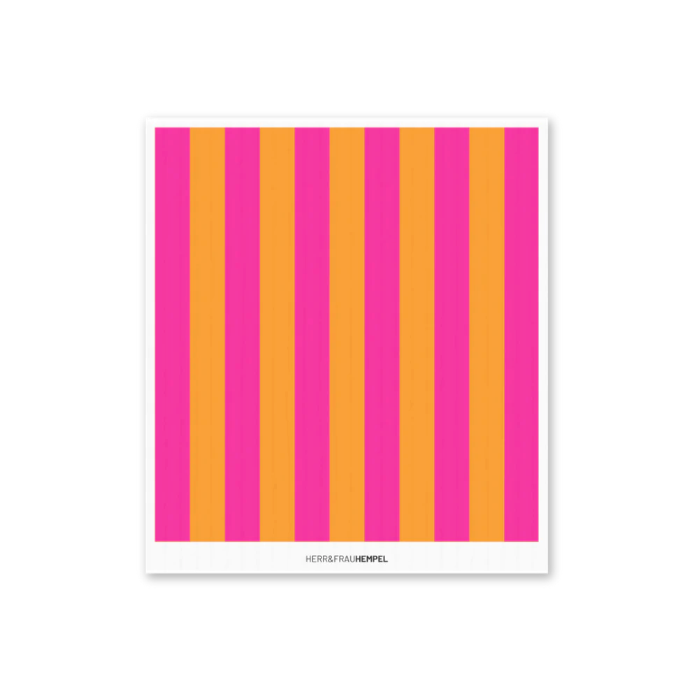 Schwammtuch Streifen pink/orange