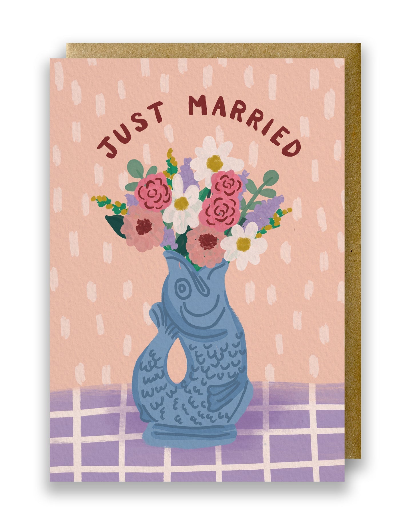 Postkarte Just Married Gluckigluck sea blue