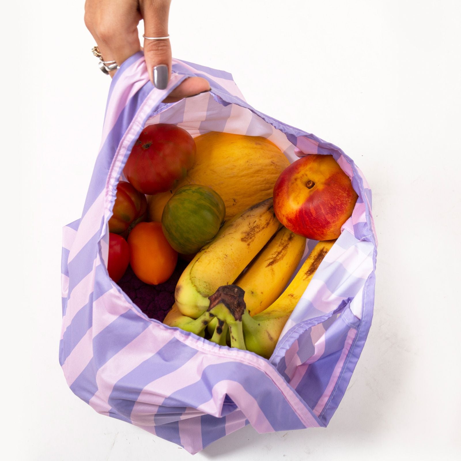 Einkaufstasche Medium Purple Stripes