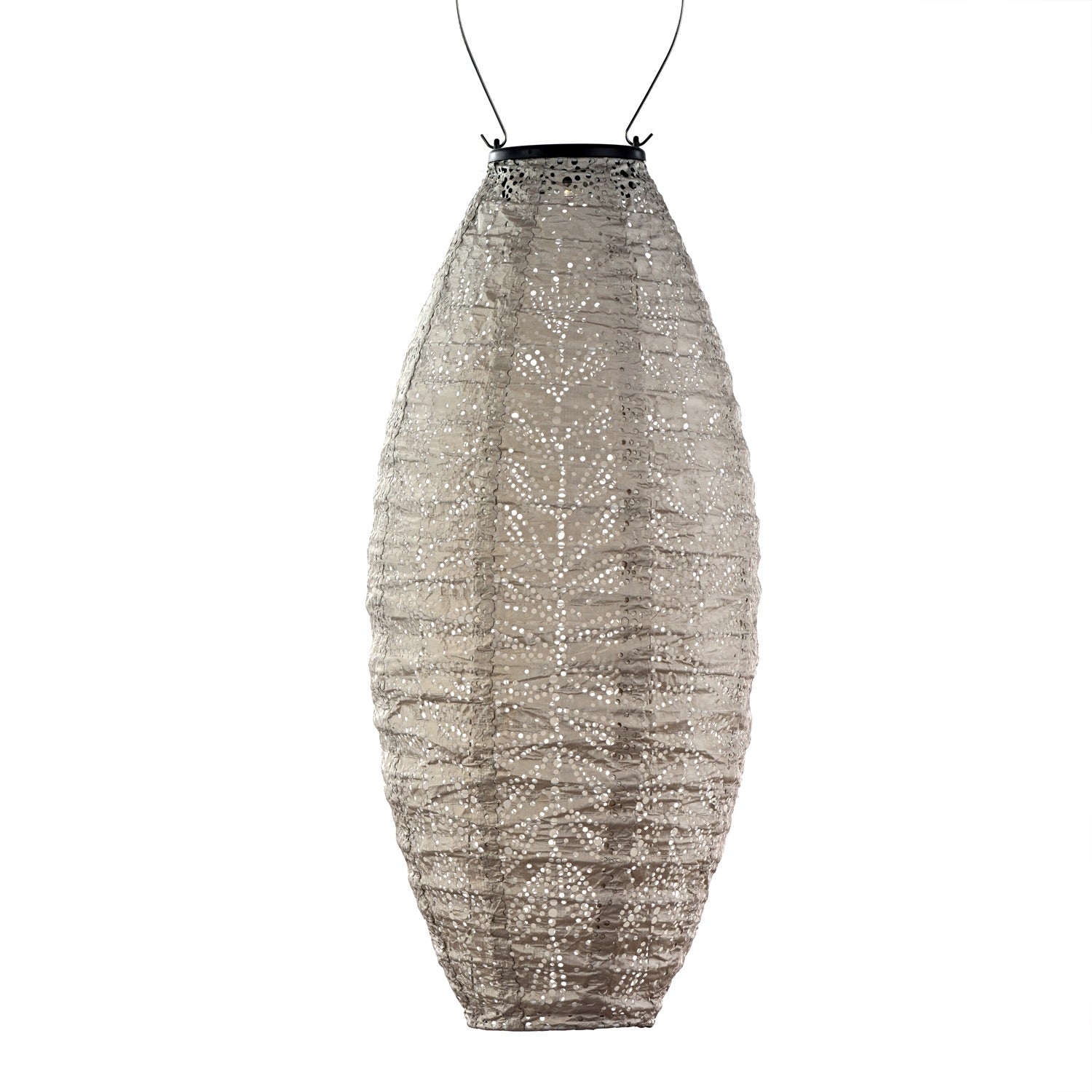 Solar Lampion Folia lang oval light taupe