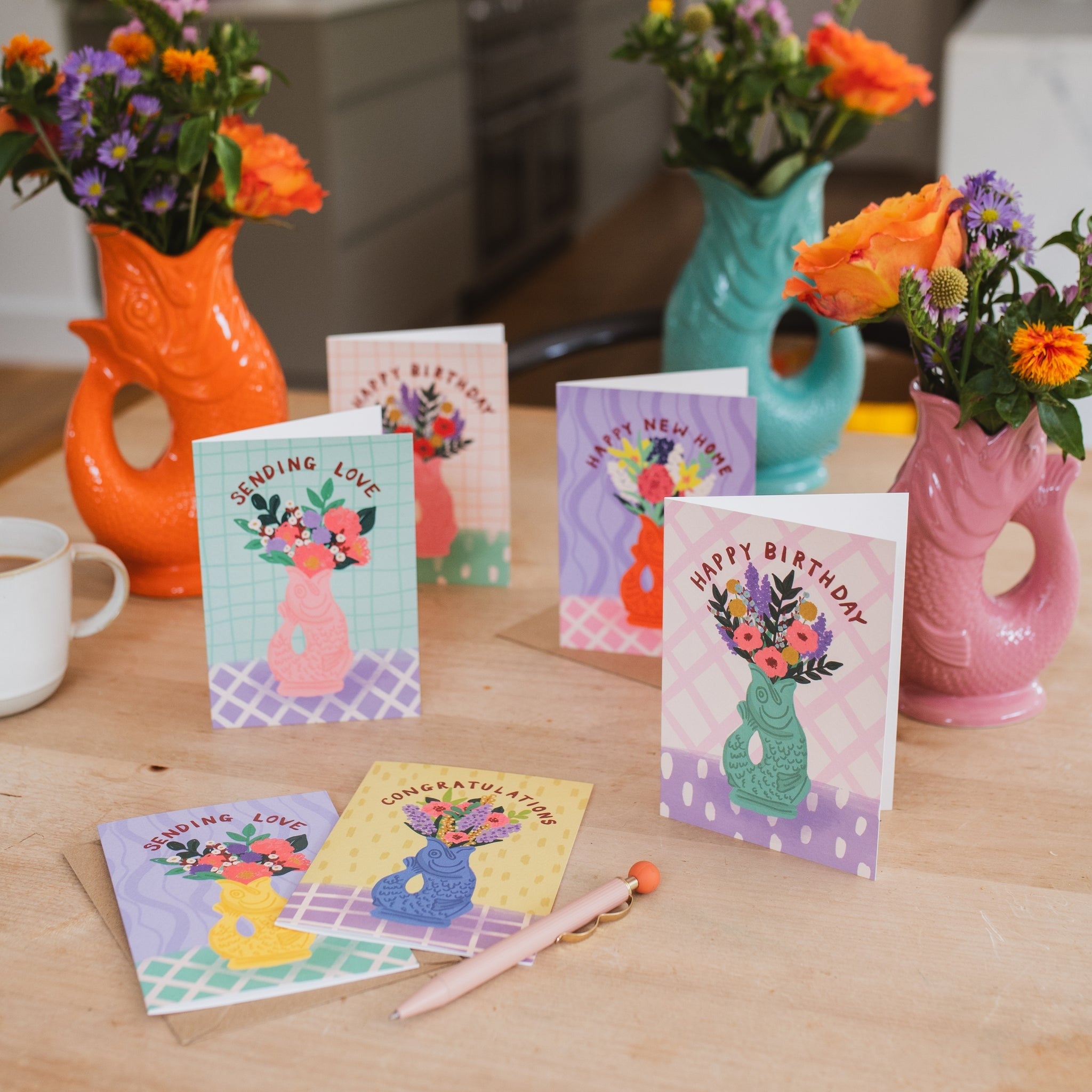 Postkarte Merry Christmas Gluckigluck grün