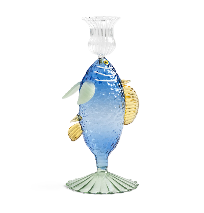 Kerzenständer Fisch Glas