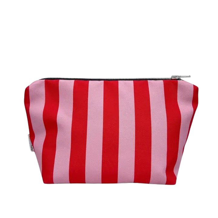 Necessaire gestreift pink/rot