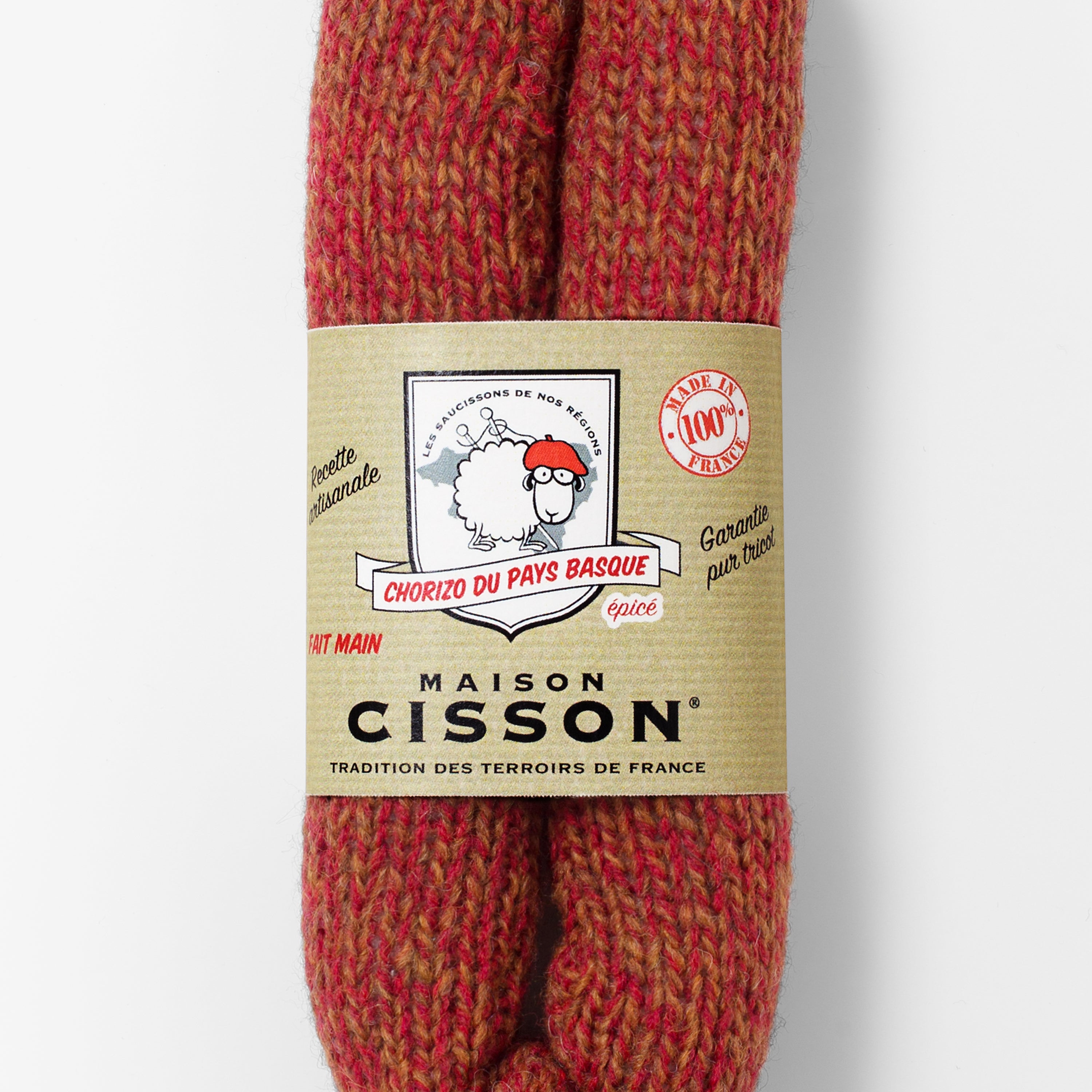 Wurst gestrickt "Le chorizo épicé du pays basque"