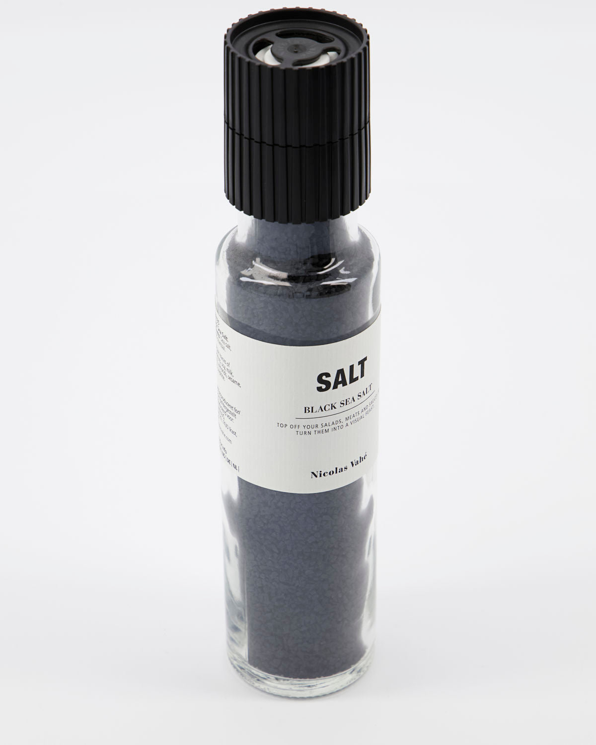 Salzmühle mit Salz schwarz
