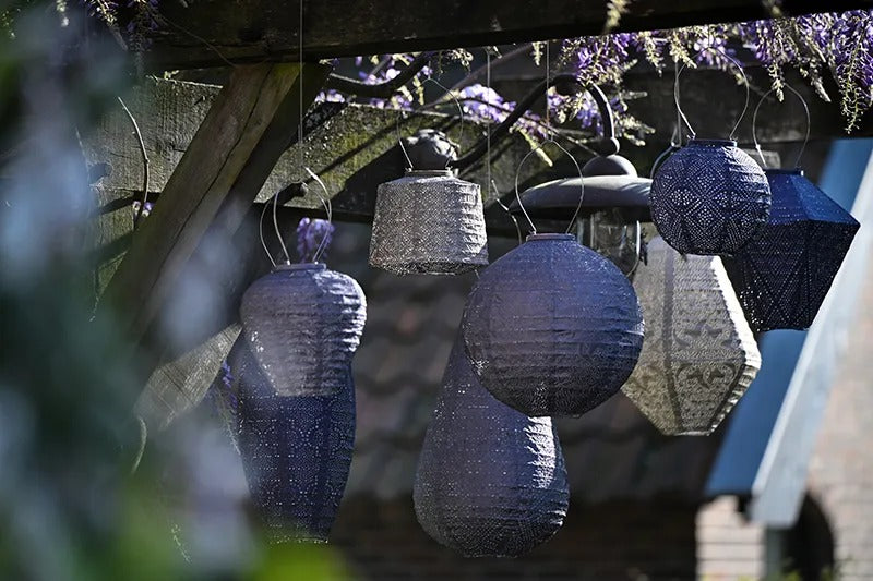 Solar Lampion Folia lang oval light taupe