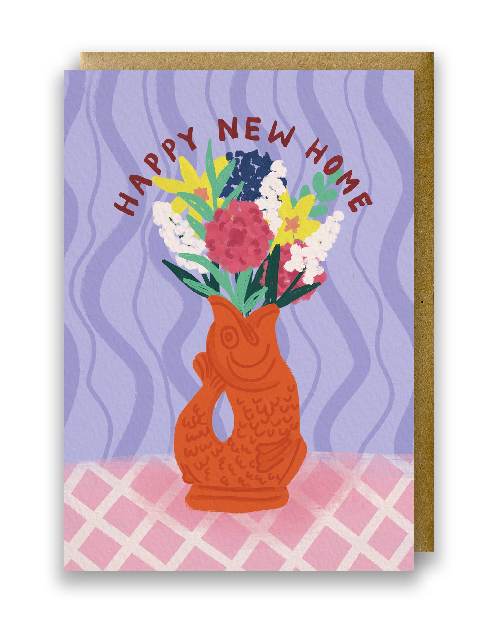 Postkarte Happy New Home Gluckigluck orange