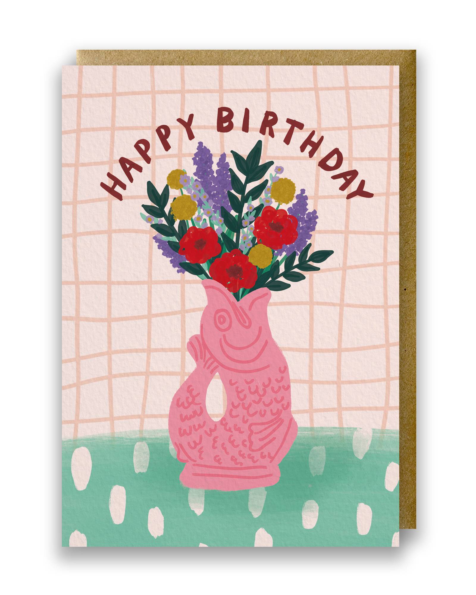 Postkarte Happy Birthday Gluckigluck pink