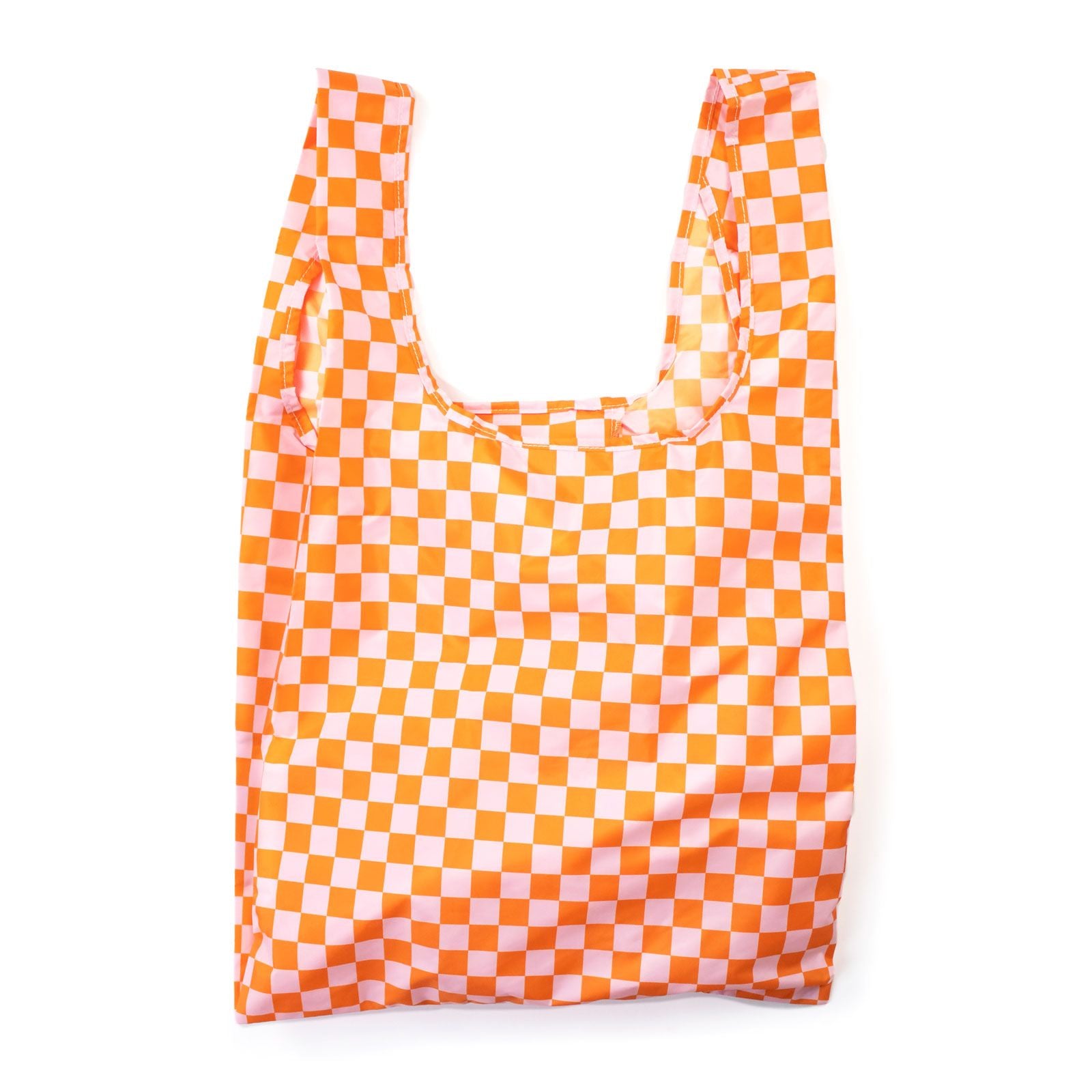 Einkaufstasche Medium Kariert Pink & Orange