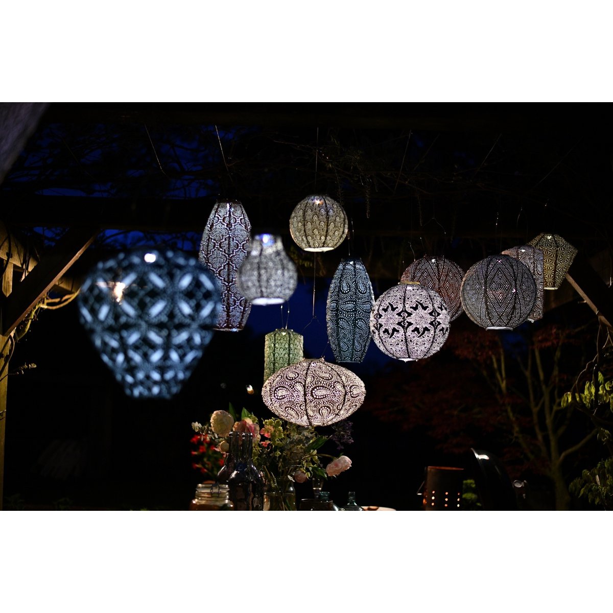Solar Lampion Lace Diamond blaugrau