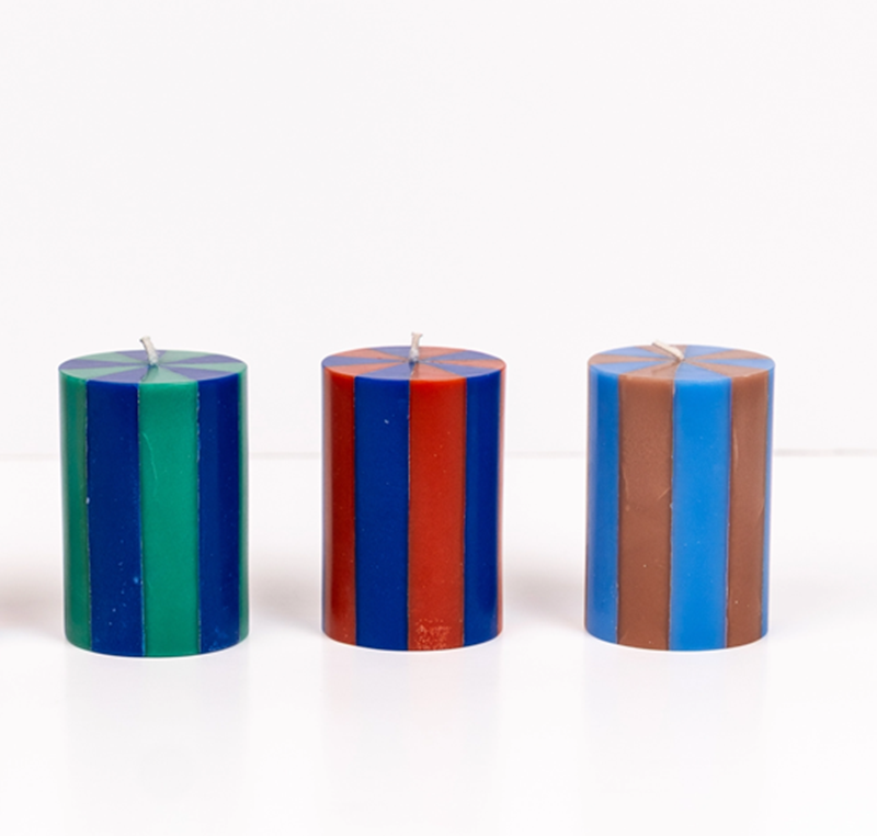 Pillar Candle S ash brown/grey blue