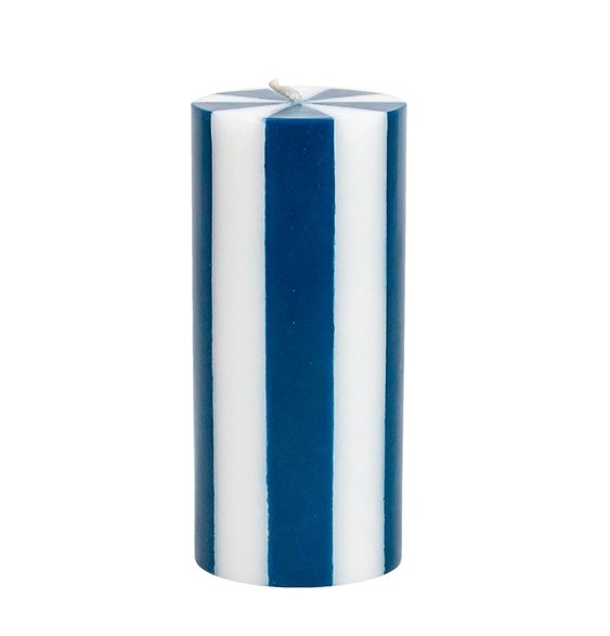 Pillar Candle M denim blue/white