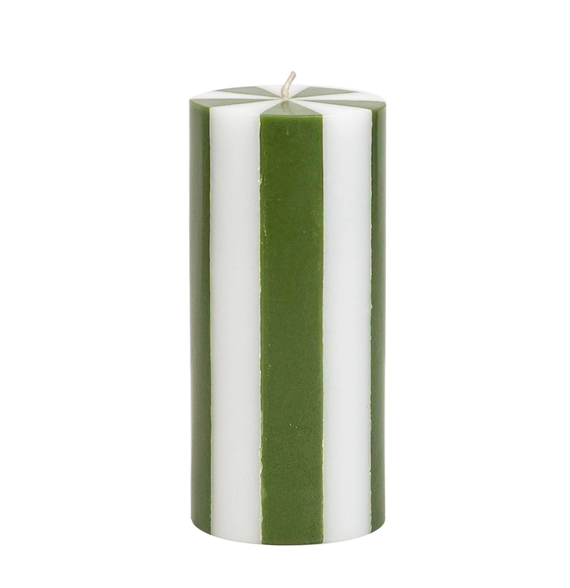 Pillar Candle M moss green/white
