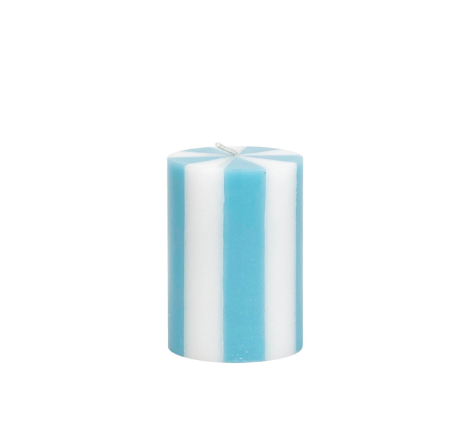 Pillar Candle S sky blue/white