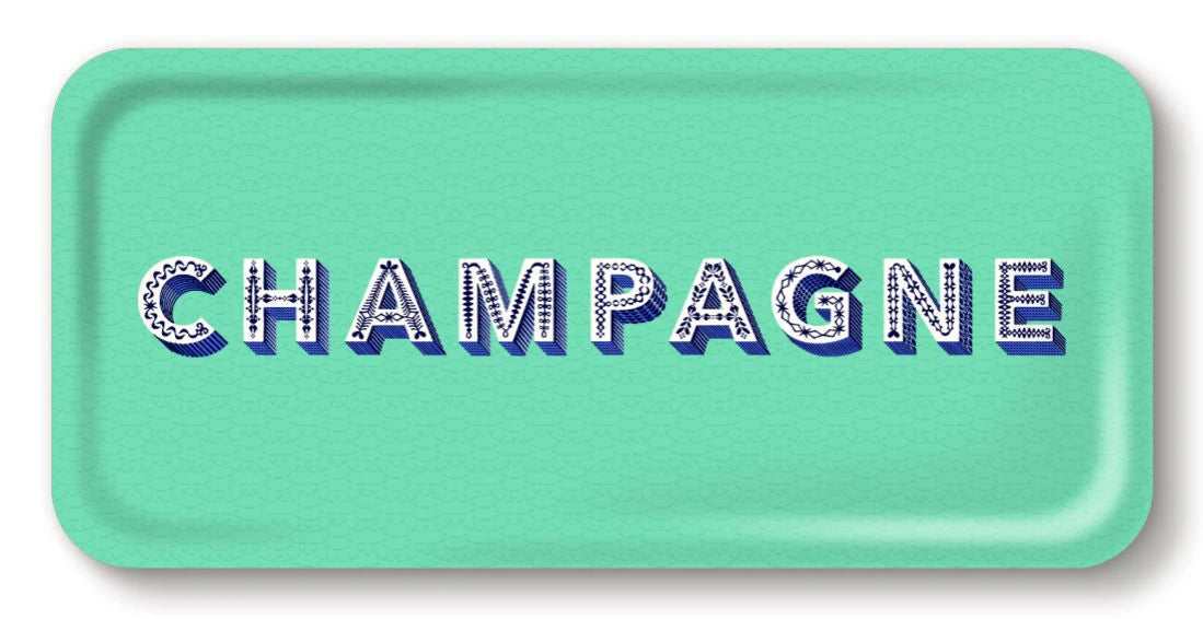 Tablett Champagne seafoam 32x15 cm