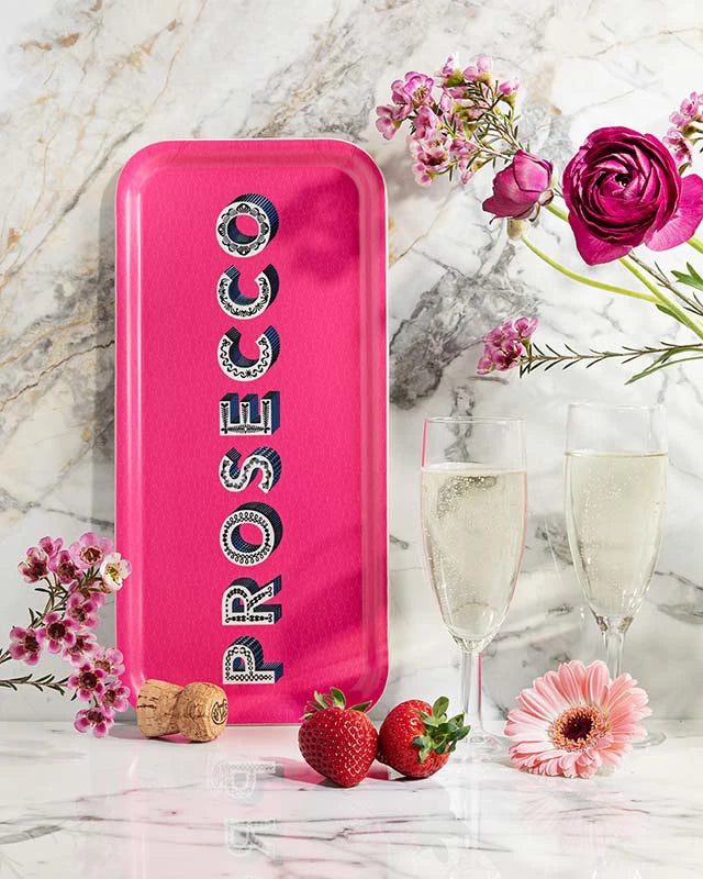 Tablett Prosecco bright pink 32x15 cm
