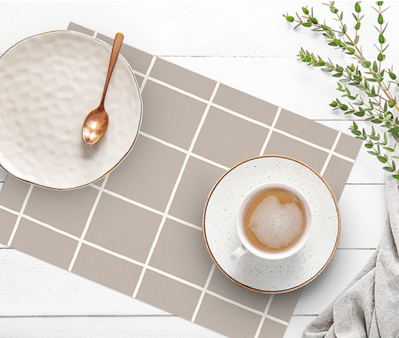 Tischset Vinyl Grid beige