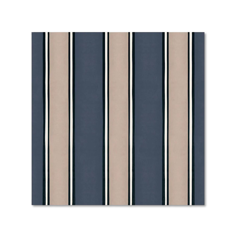 Glasuntersetzer 6er-Set Vinyl blau/beige gestreift