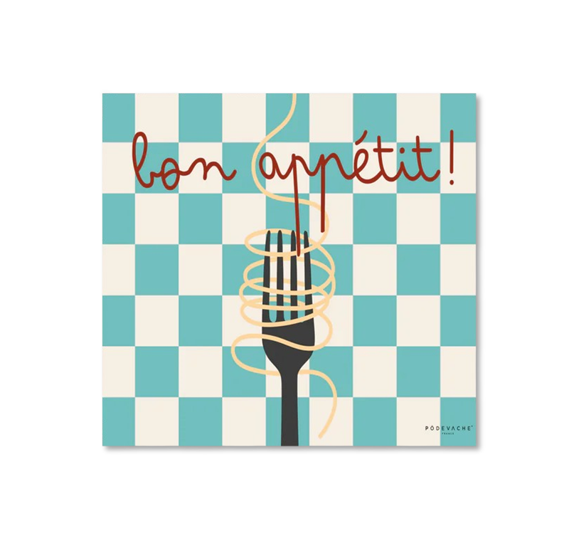 Glasuntersetzer 6er-Set Vinyl Bon Appetit