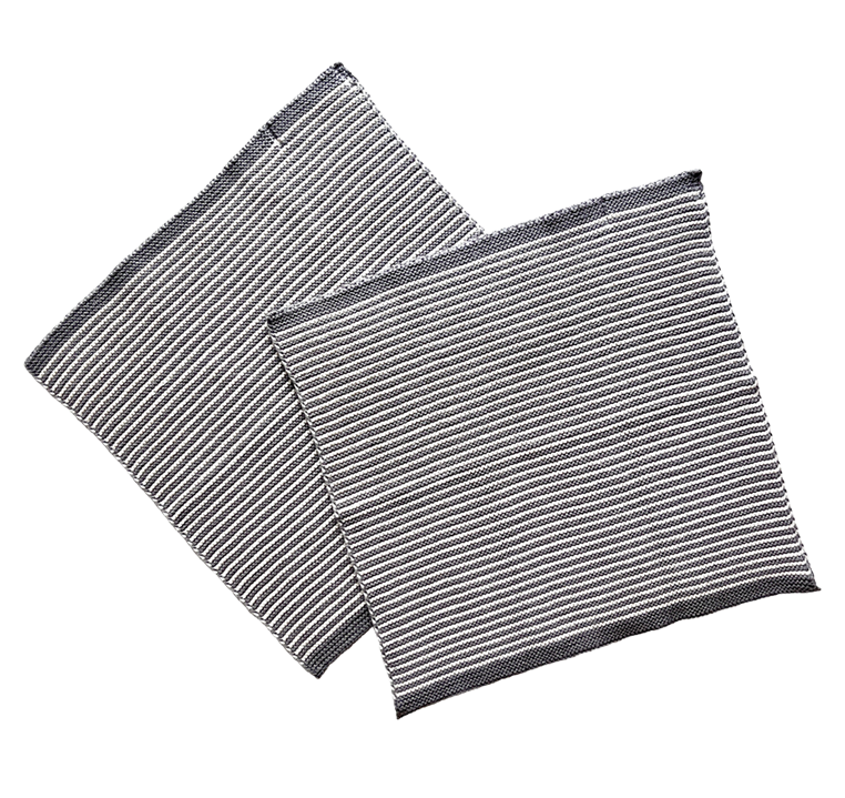 Spüllappen Set grau gestreift