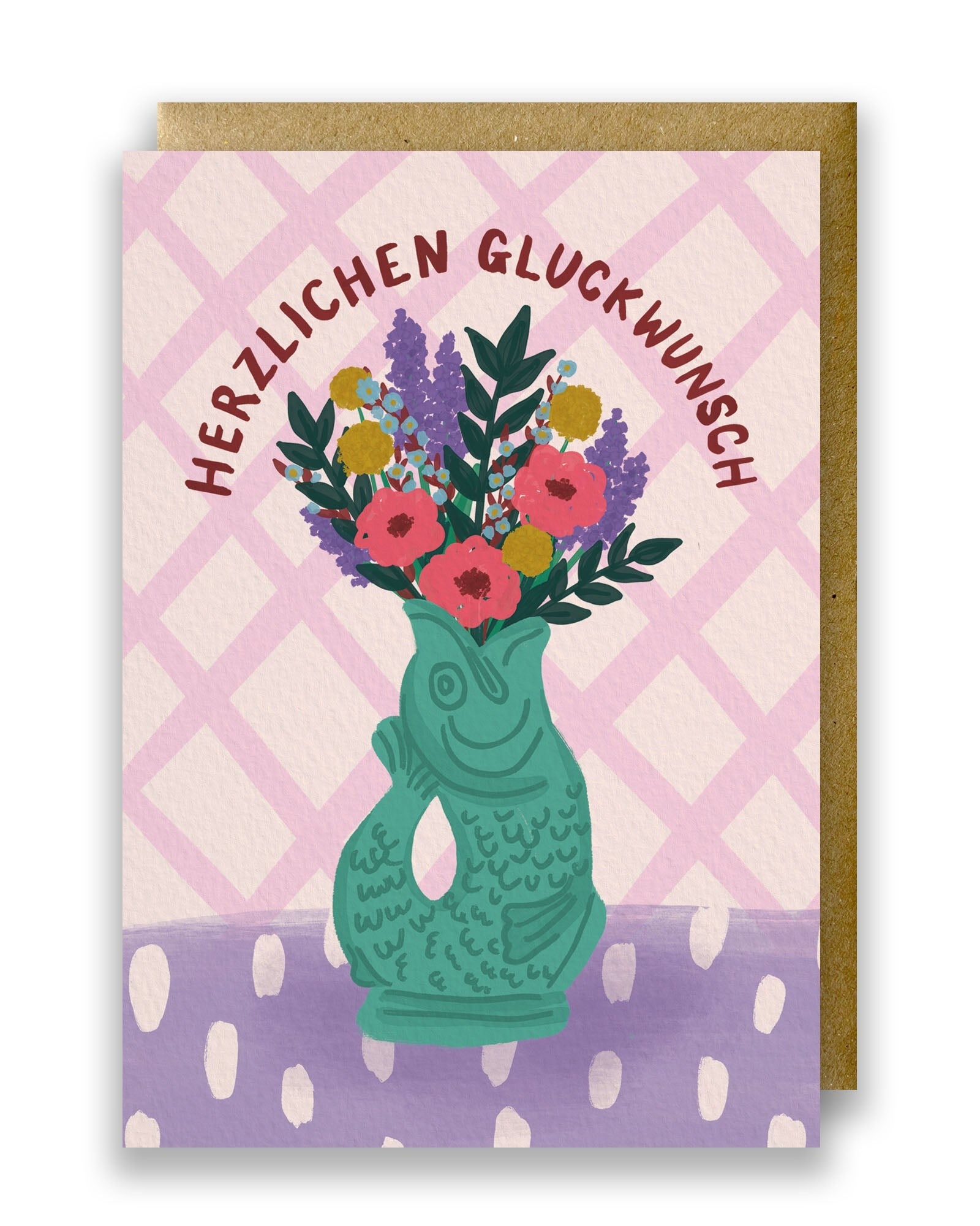 Postkarte Herzlichen Gluckwunsch Gluckigluck sea green