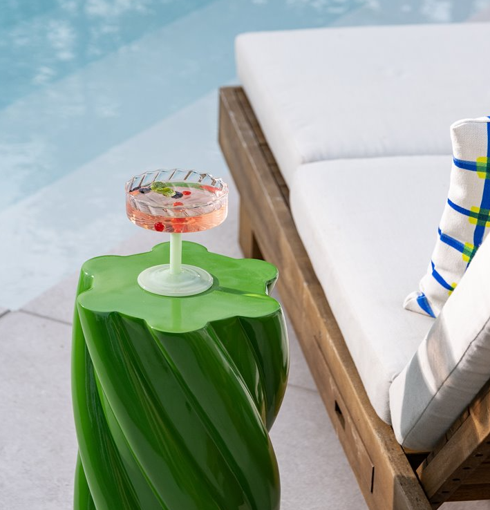 Glas Coupe Twirl 2er Set hellgrün