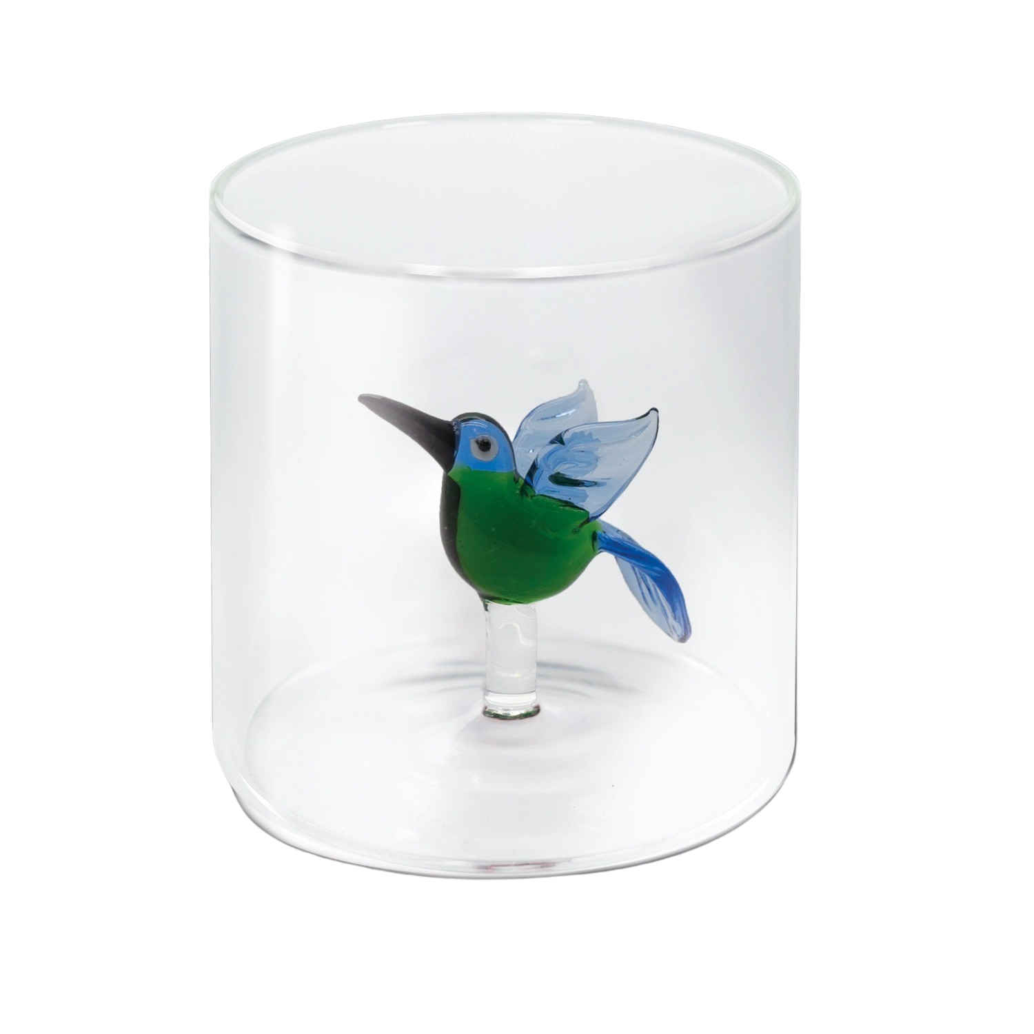 Glas mit Kolibri