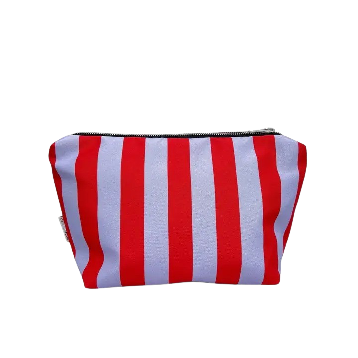 Necessaire gestreift flieder/rot