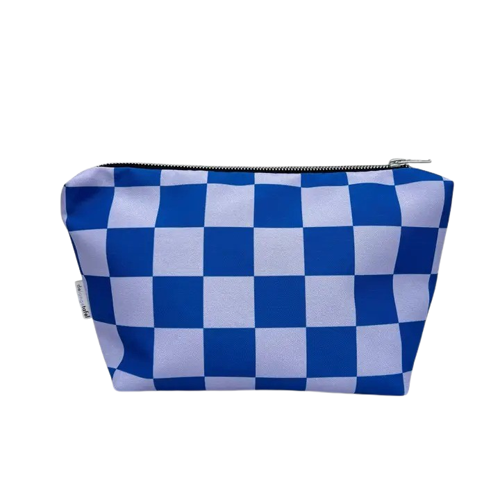 Necessaire Kariert lila/blau