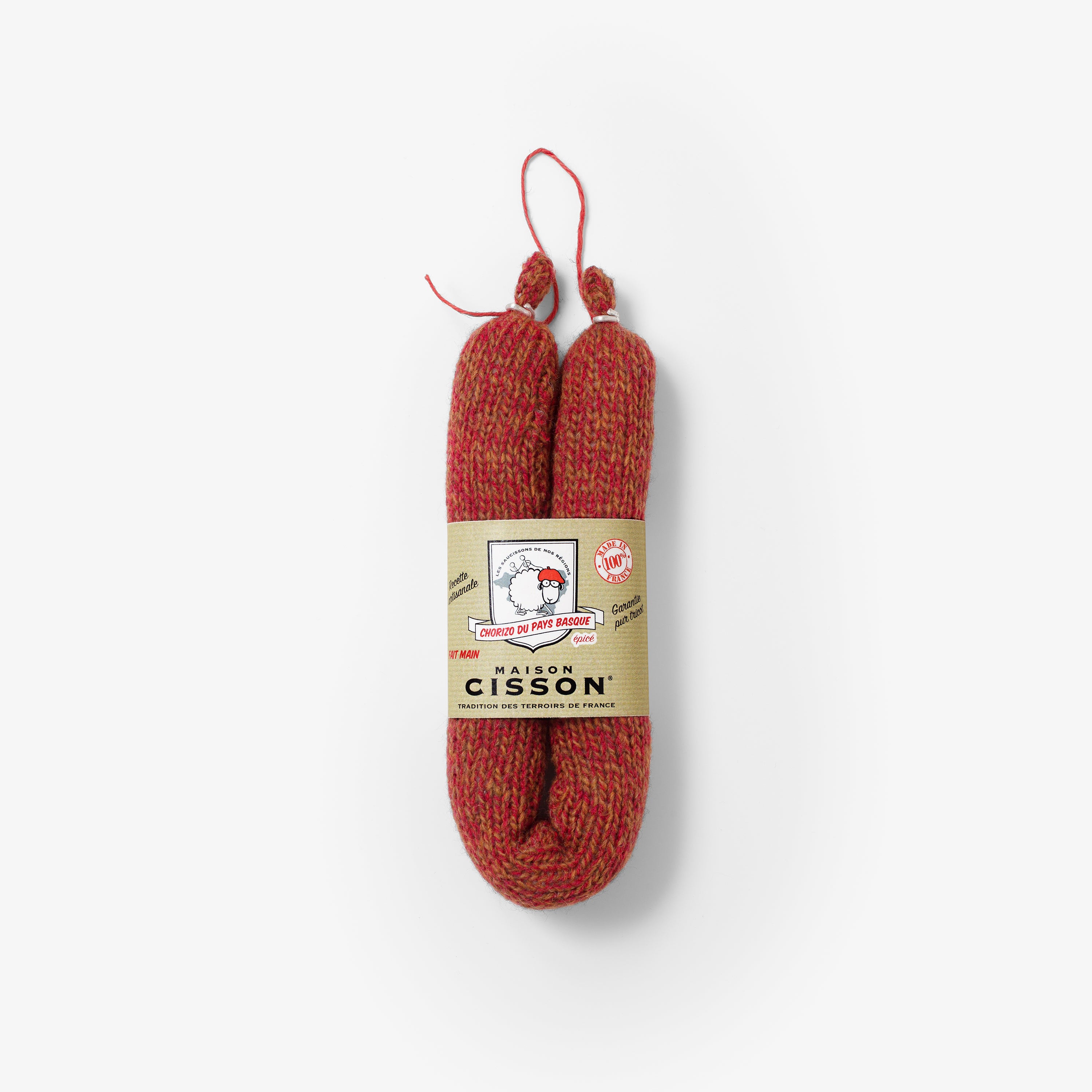 Wurst gestrickt "Le chorizo épicé du pays basque"