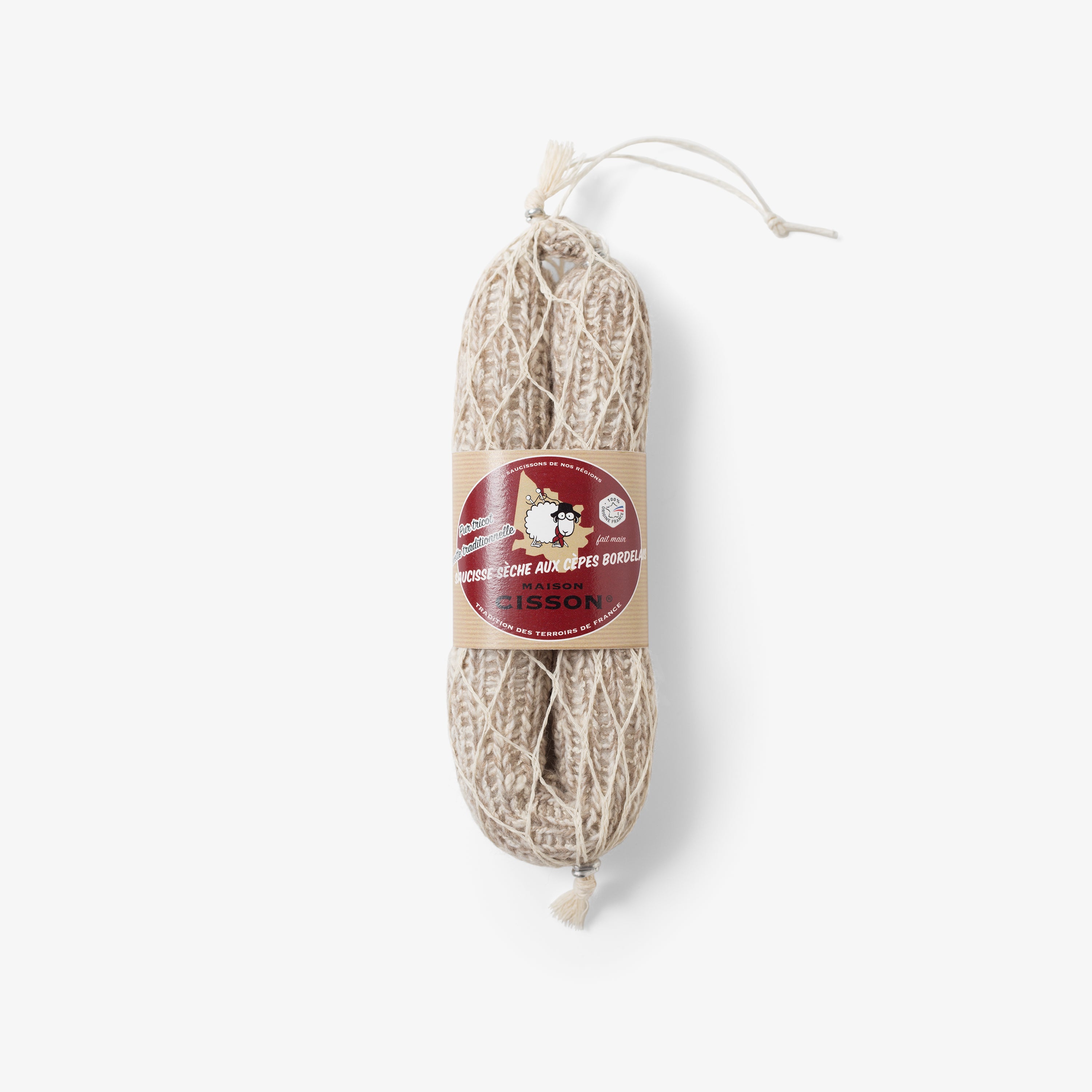 Wurst gestrickt "La saucisse sèche aux cèpes bordelais"